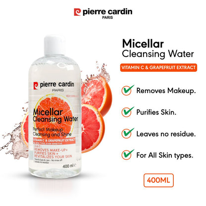 Pierre Cardin Paris Cleansing Micellar Water 400ml - With Pink Grapefruit And Vitamin C