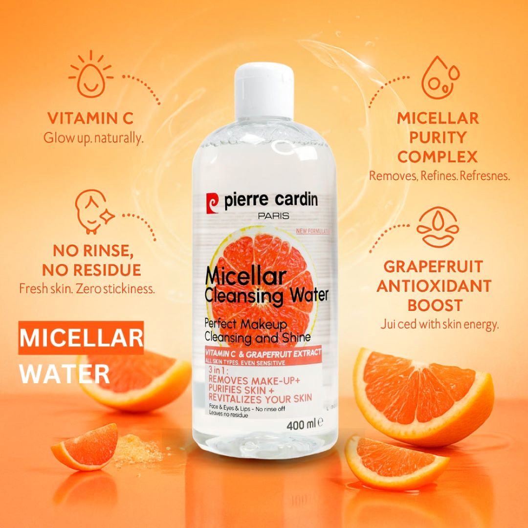 Pierre Cardin Paris Cleansing Micellar Water 400ml - With Pink Grapefruit And Vitamin C