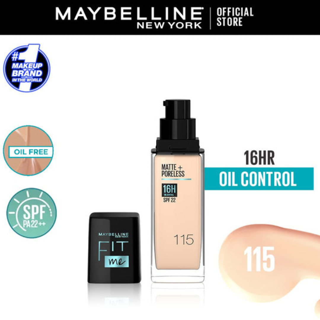 Maybelline New York Fit Me Matte & Poreless Liquid Foundation ( Glass )