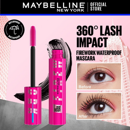 Maybelline Lash Sensational Firework Waterproof Mascara 24HR Wear , Very Black